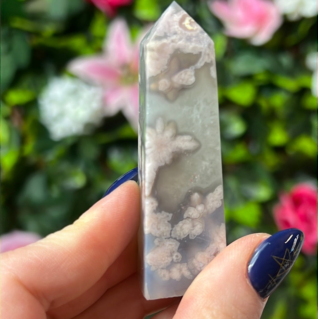 Flower Agate Tower Point