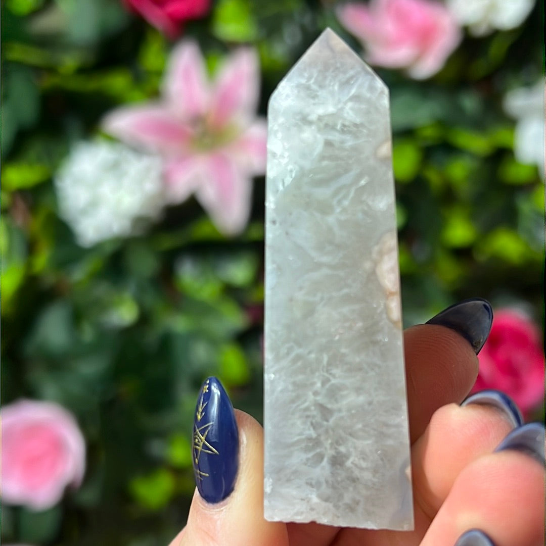 Flower Agate Tower Point
