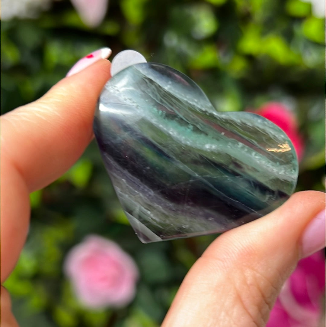 Snowflake Fluorite Heart