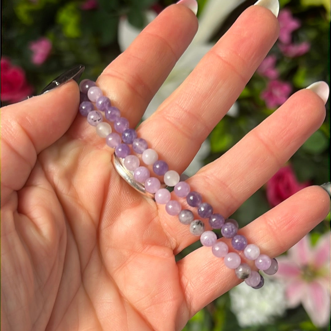 4mm Lepidolite Bead Bracelet