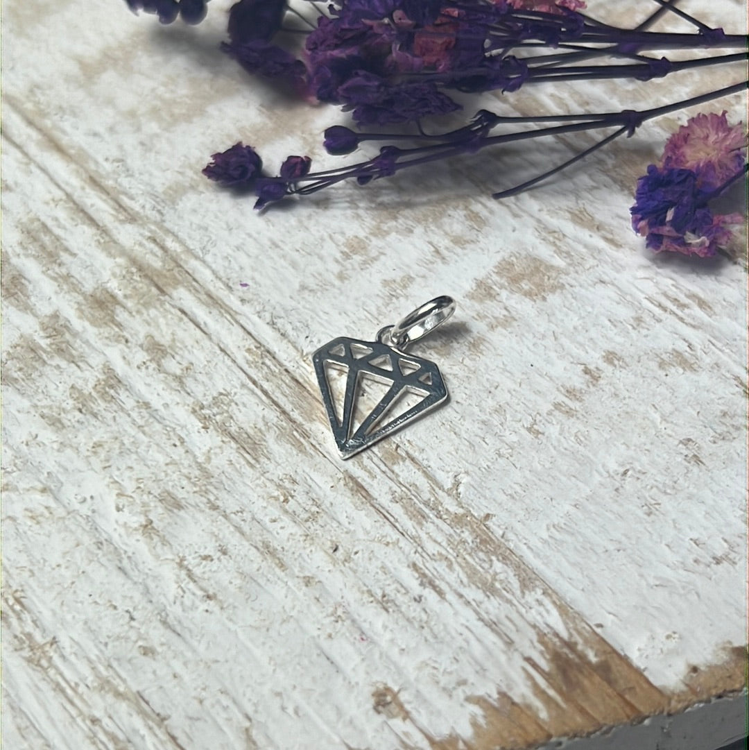 Diamond 925 Sterling Silver Pendant Charm