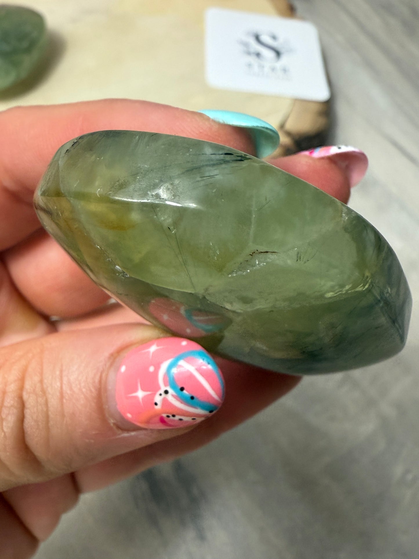 Prehnite Palm Stone