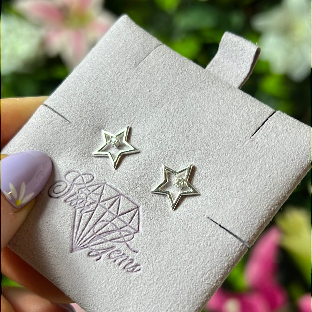 Star Bling Sterling Studs Earrings