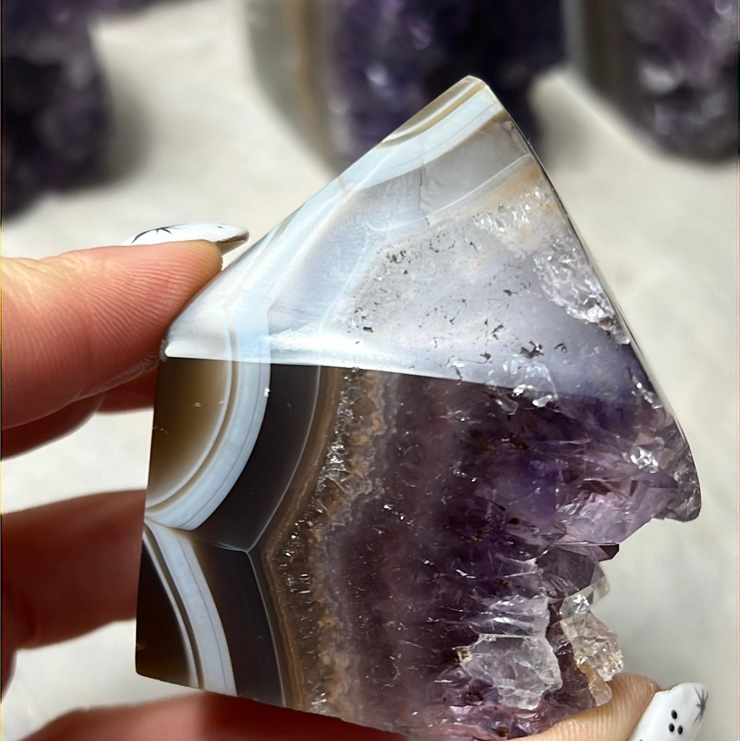 A Amethyst Agate Tower Points
