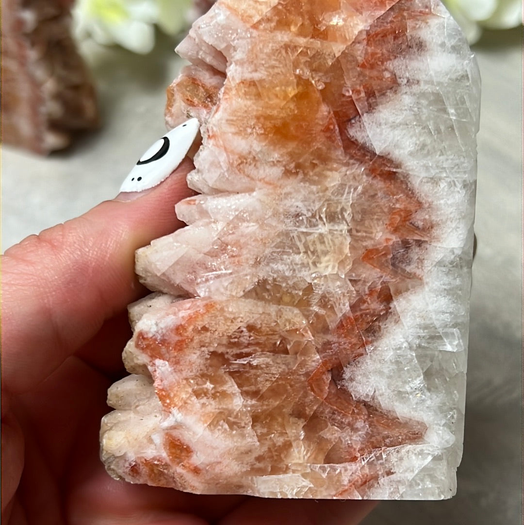 Sunstone, Orchid & Orange Calcite Druzy Tower Points
