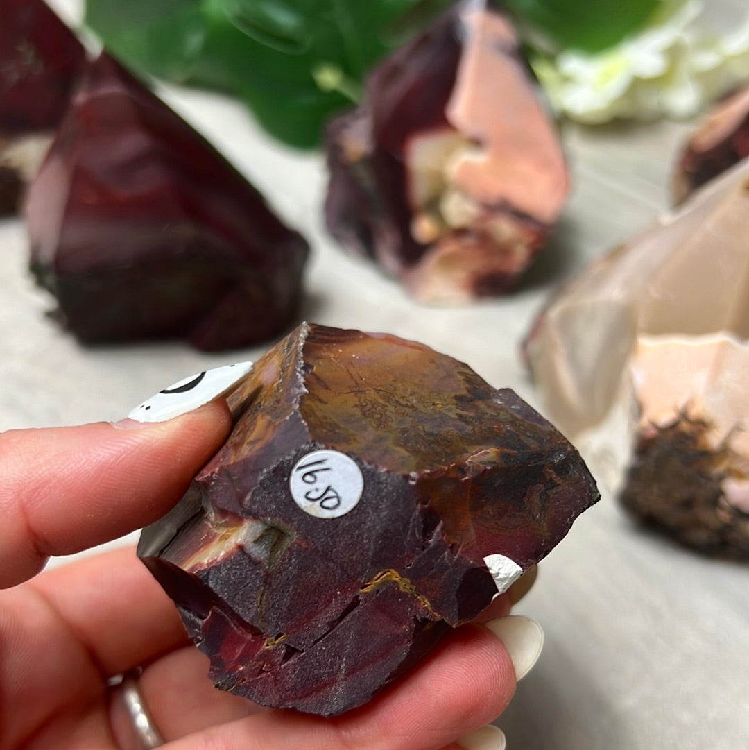 Mookaite Half & Half Polished Raw Tower Points
