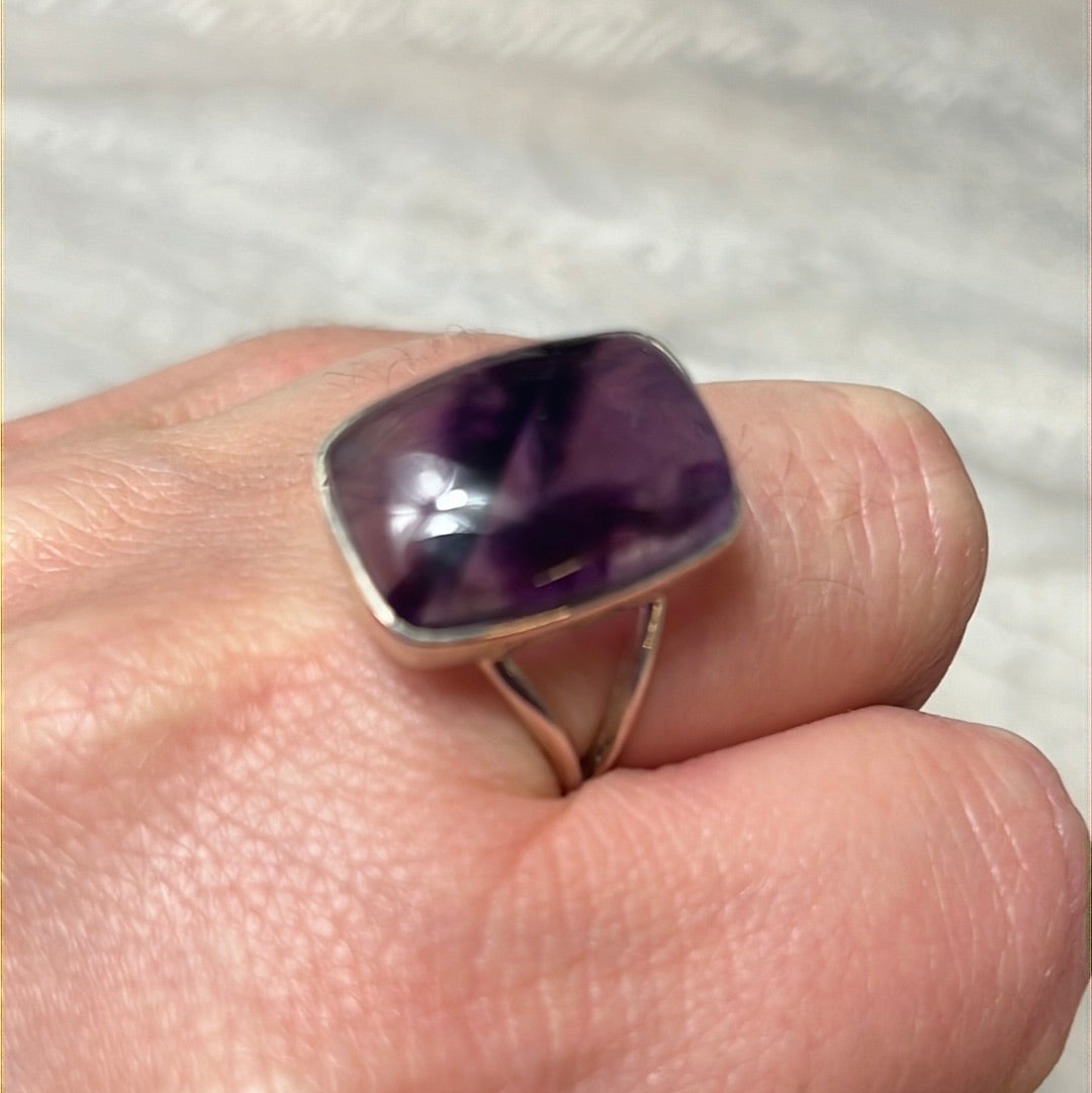 Amethyst 925 Sterling Silver Ring - Size R 1/2 - S