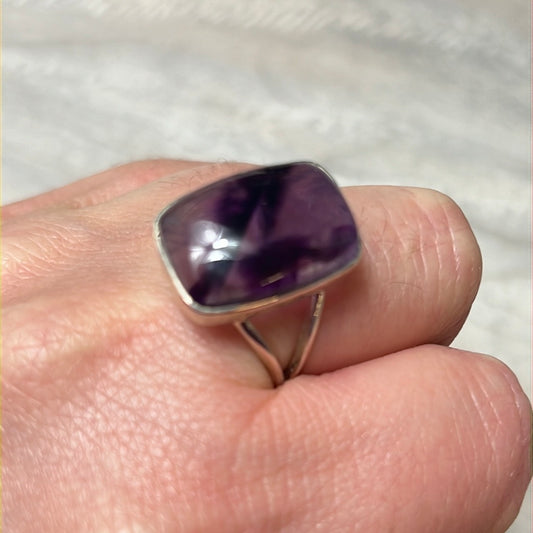 Amethyst 925 Sterling Silver Ring - Size R 1/2 - S