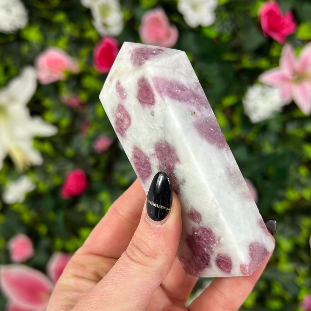Pink tourmaline and aquamarine Towers Tower Point