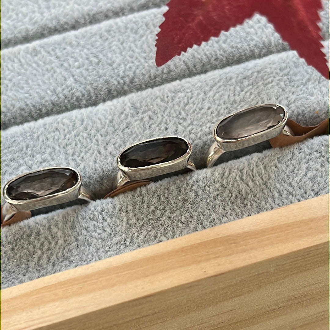 Bar Facet Sterling Silver Ring