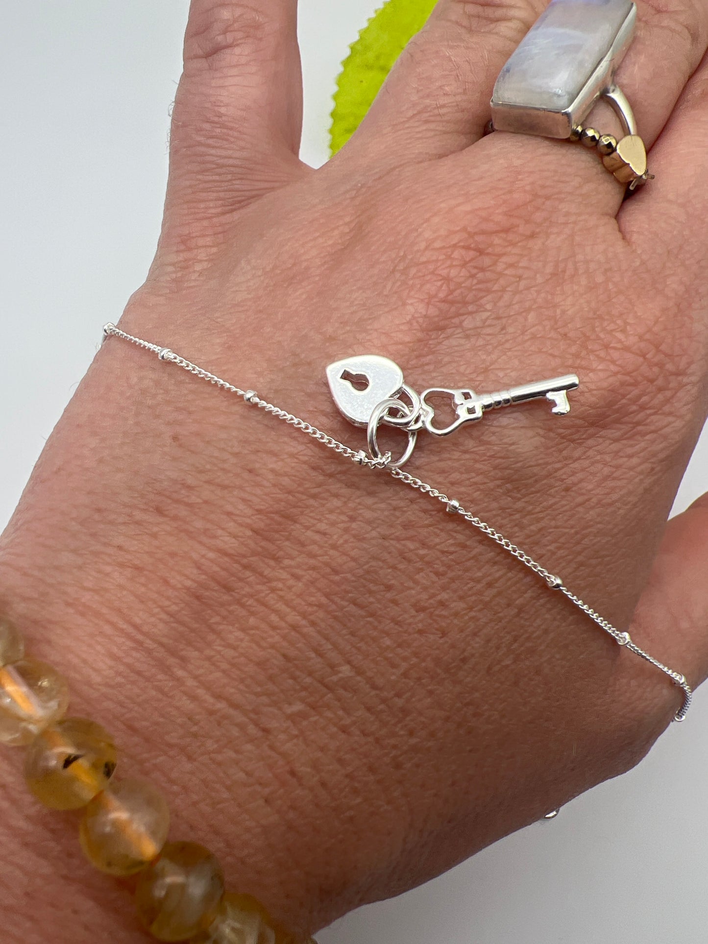 Lock and Key 925 Sterling Silver Pendant Charm