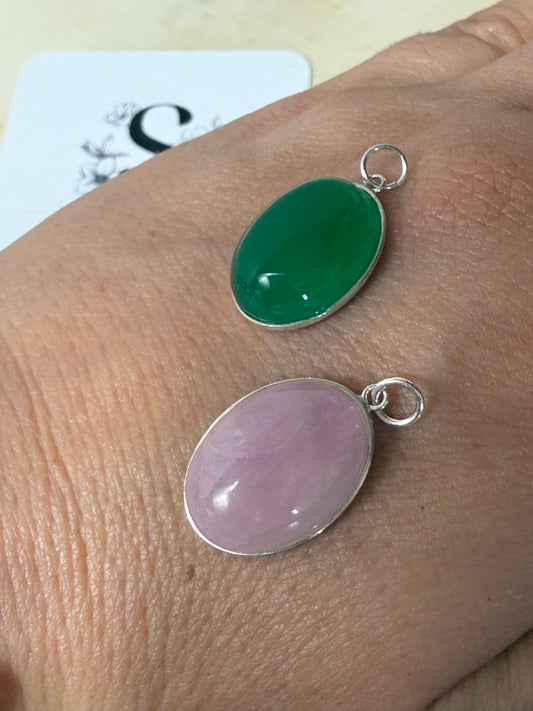 Handmade Oval 925 Sterling Pendant