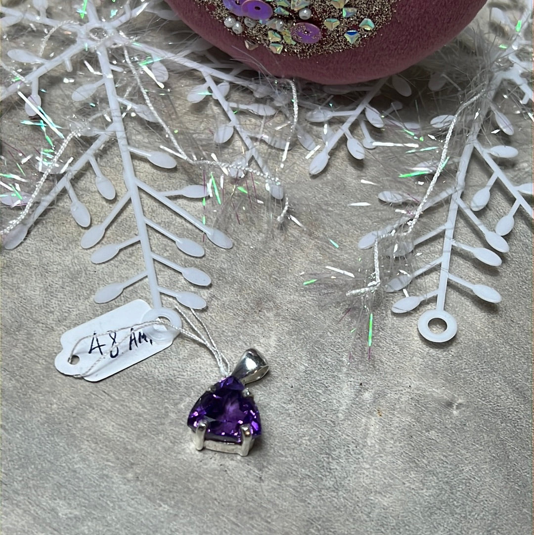 Amethyst - AA Grade Gem - 925 Sterling Silver Pendant