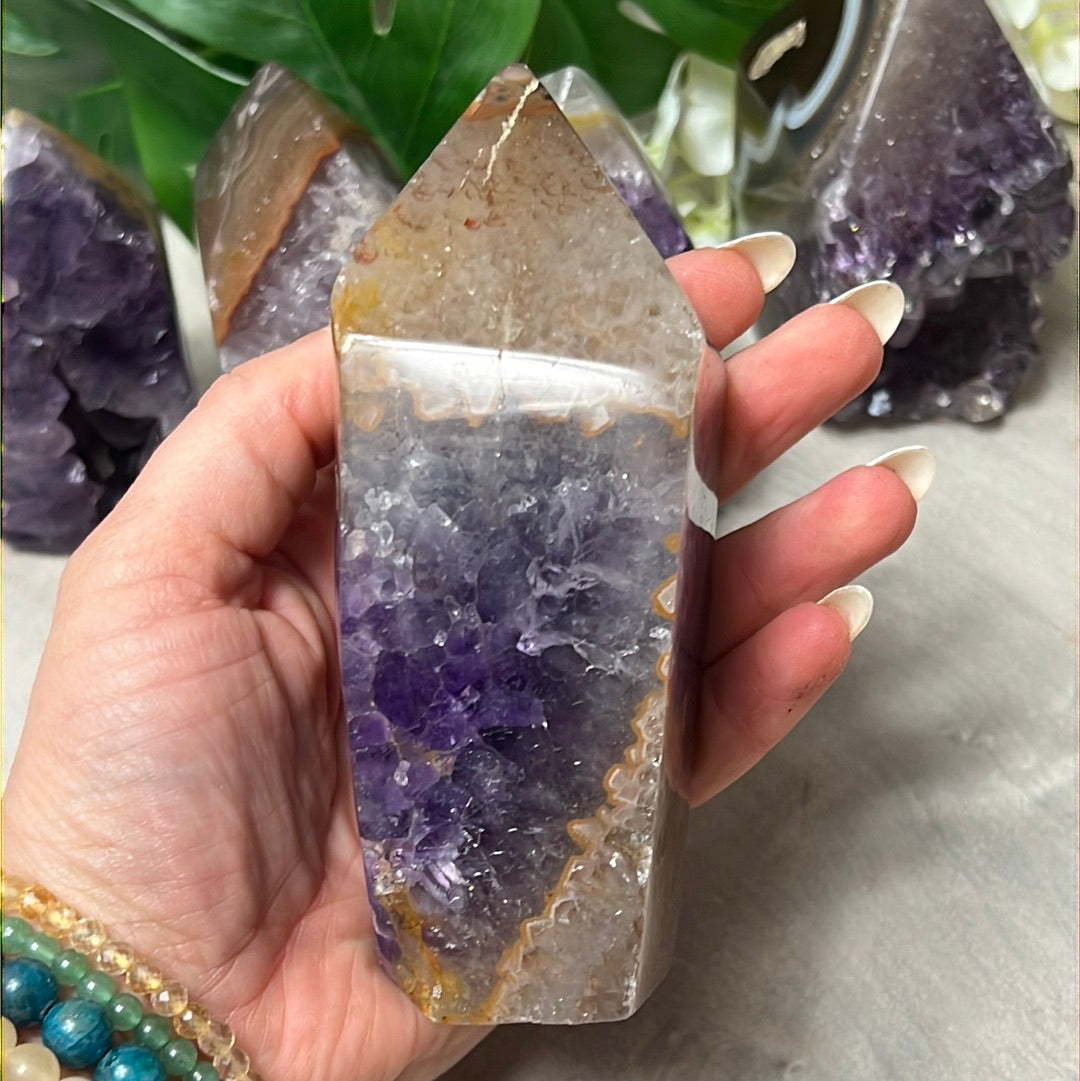 A Amethyst Agate Tower Points