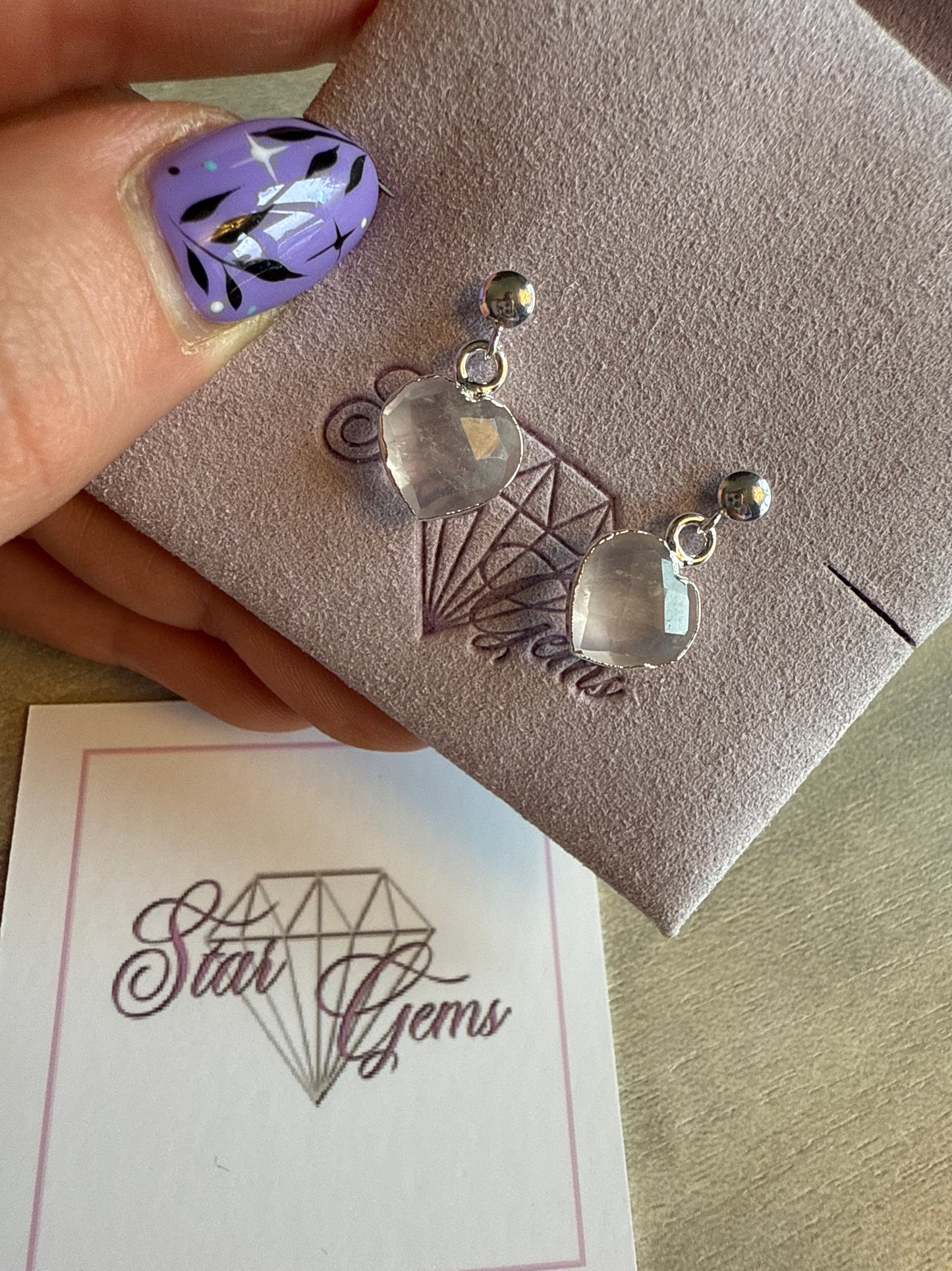 Handmade 925 Silver Drop Dangly Studs Earrings