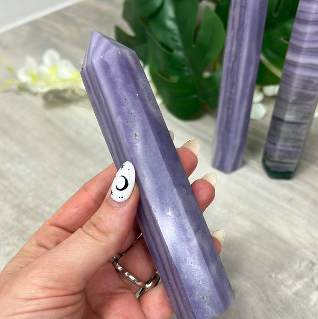 Sagentic Fluorite Purple Tower Points