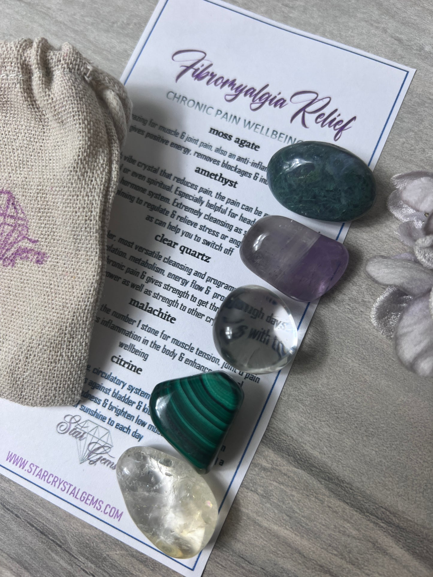 Starcrystalgems - Fibromyalgia Chronic Pain - Tumblestone Kit