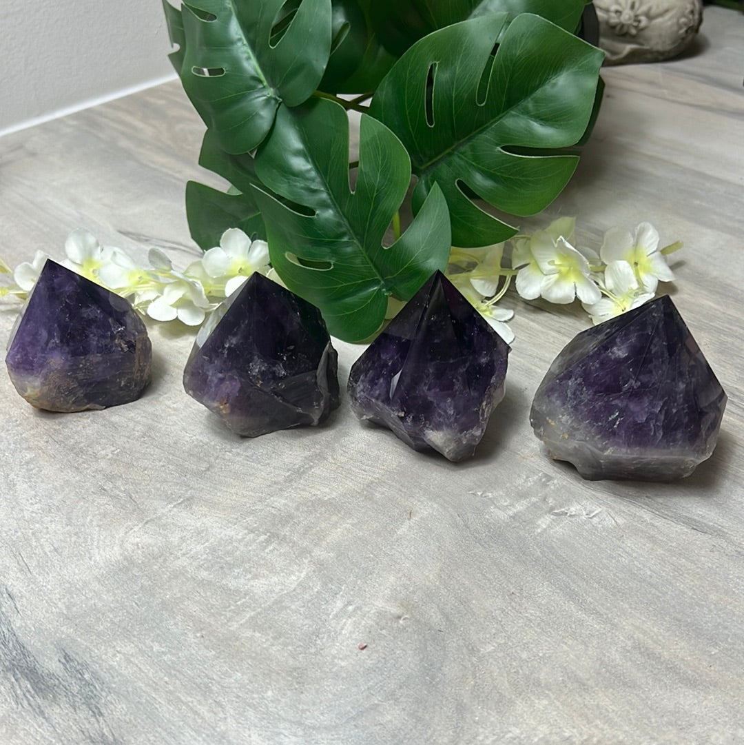 Amethyst Half & Half Polished Raw Tower Points