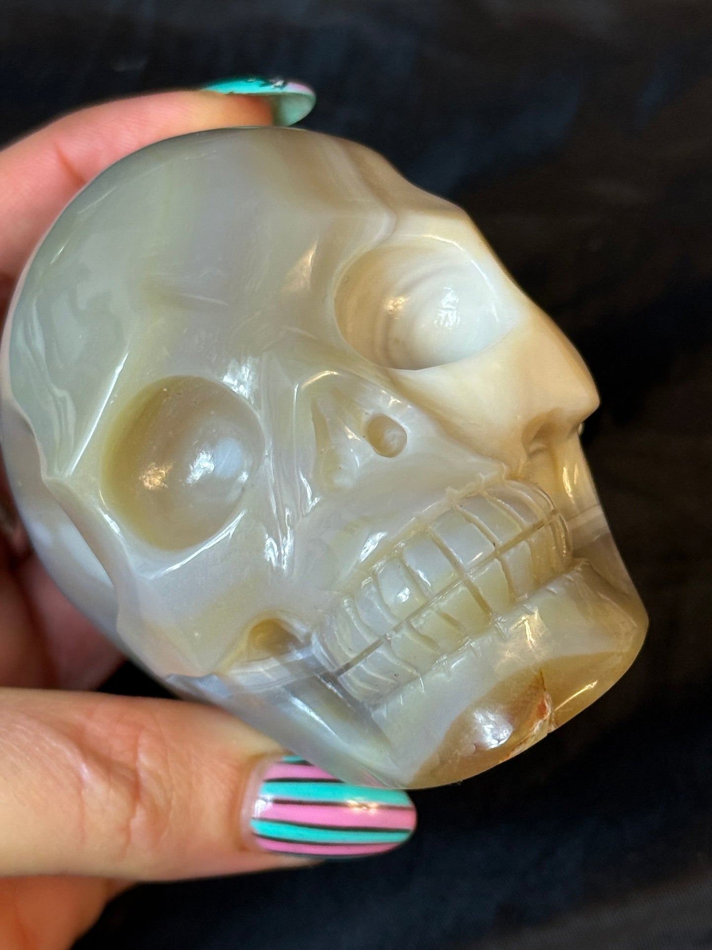 Druzy Agate Skull