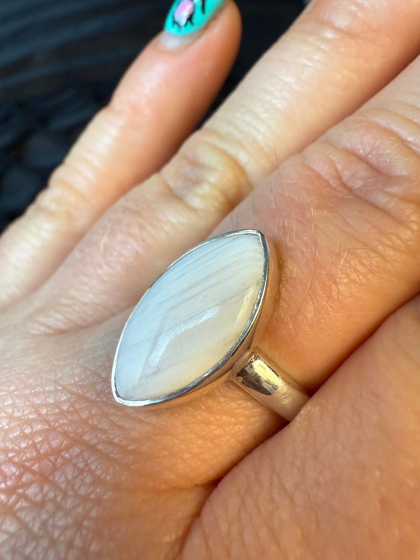 Scolecite 925 Ring - Size N 1/2