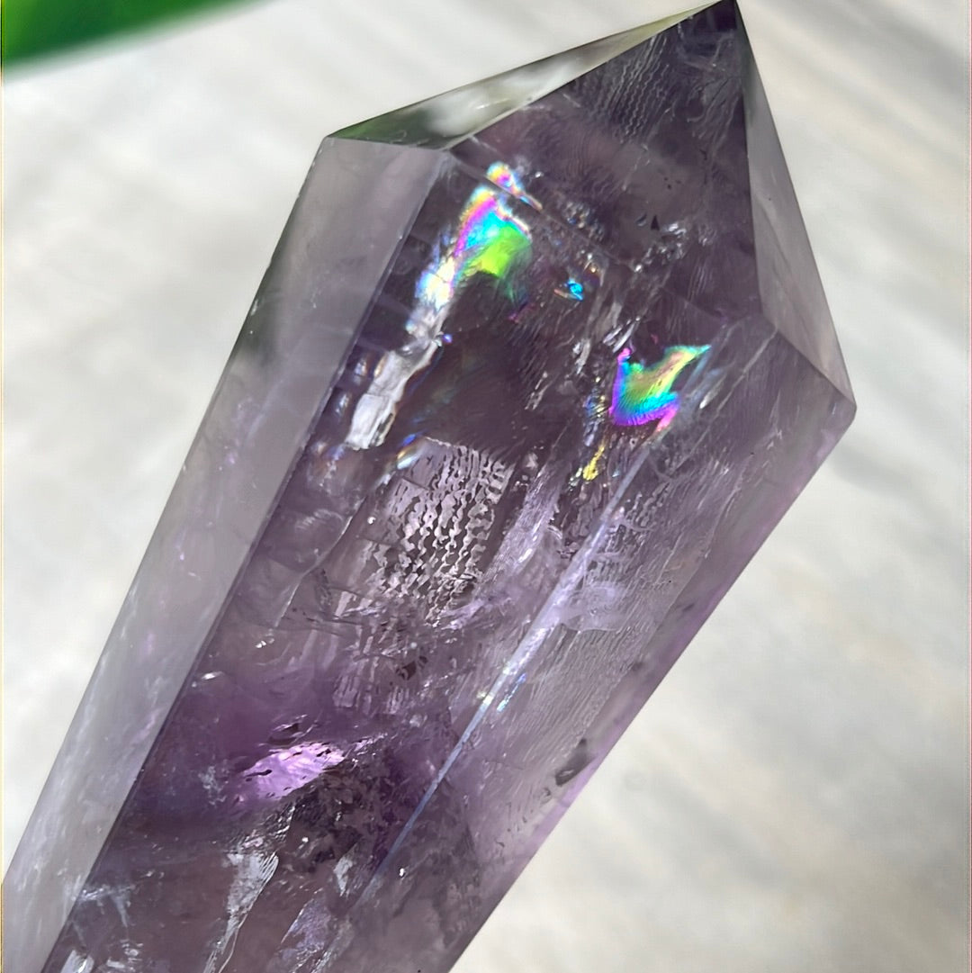 Statement Phantom Fingerprint Amethyst Smokey Quartz Wand