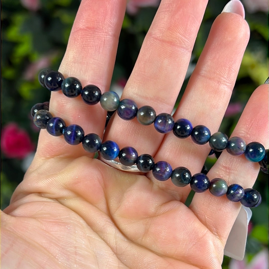 Galaxy Tigers Eye Bead Bracelet 6mm