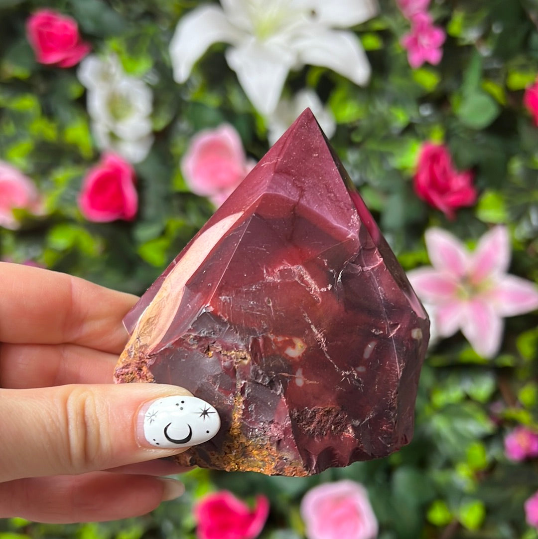 Mookaite Half & Half Polished Raw Tower Points