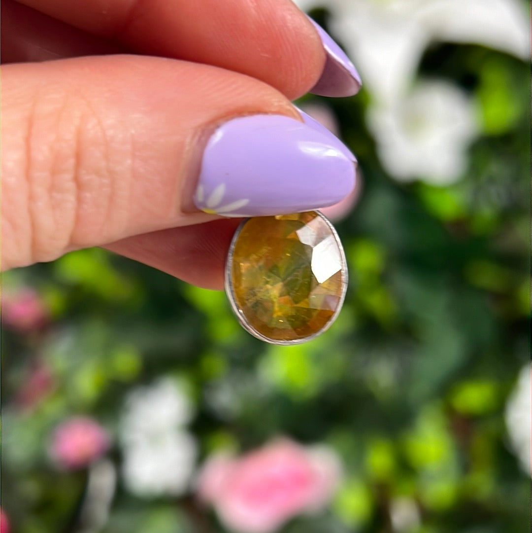Yellow Sapphire - Sterling 925 Silver Pendant RARE