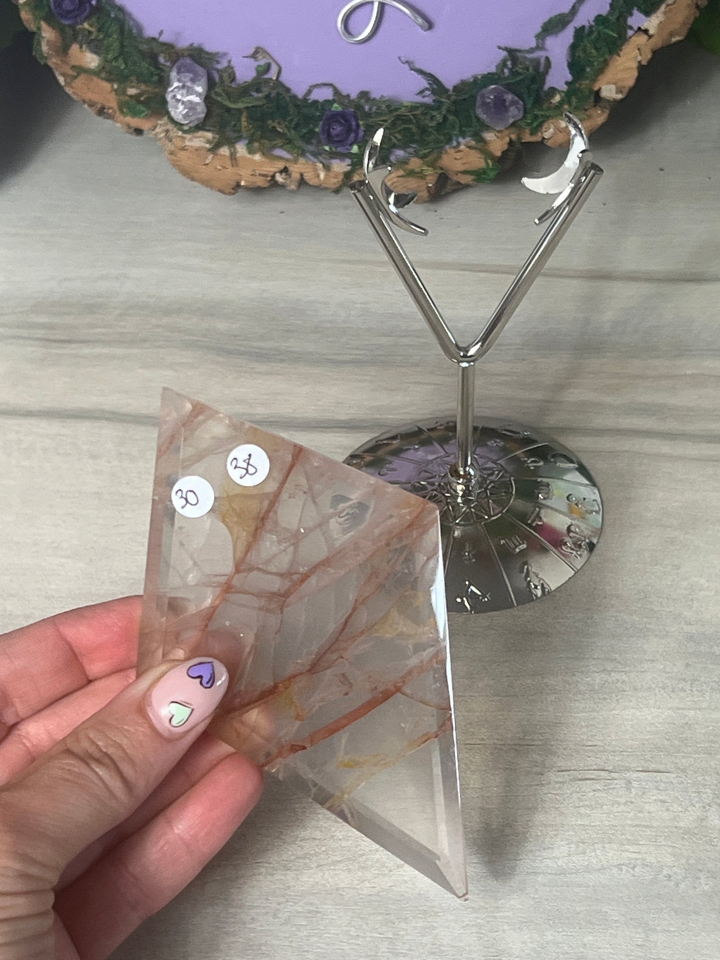 Fire Quartz & Golden Healer in Rose Quartz Diamond