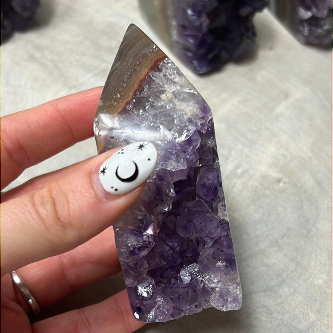 A Amethyst Agate Tower Points