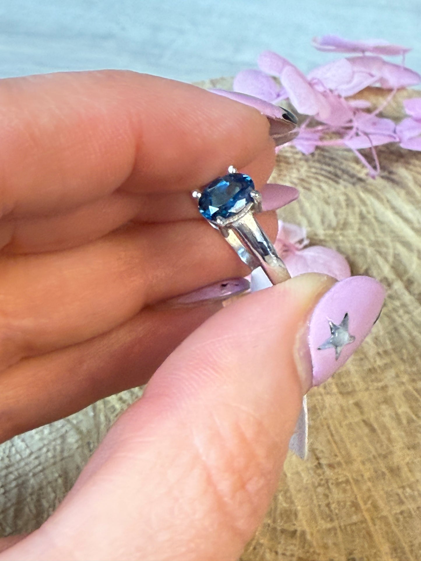 London Blue Topaz 925 Ring - Size P 1/2