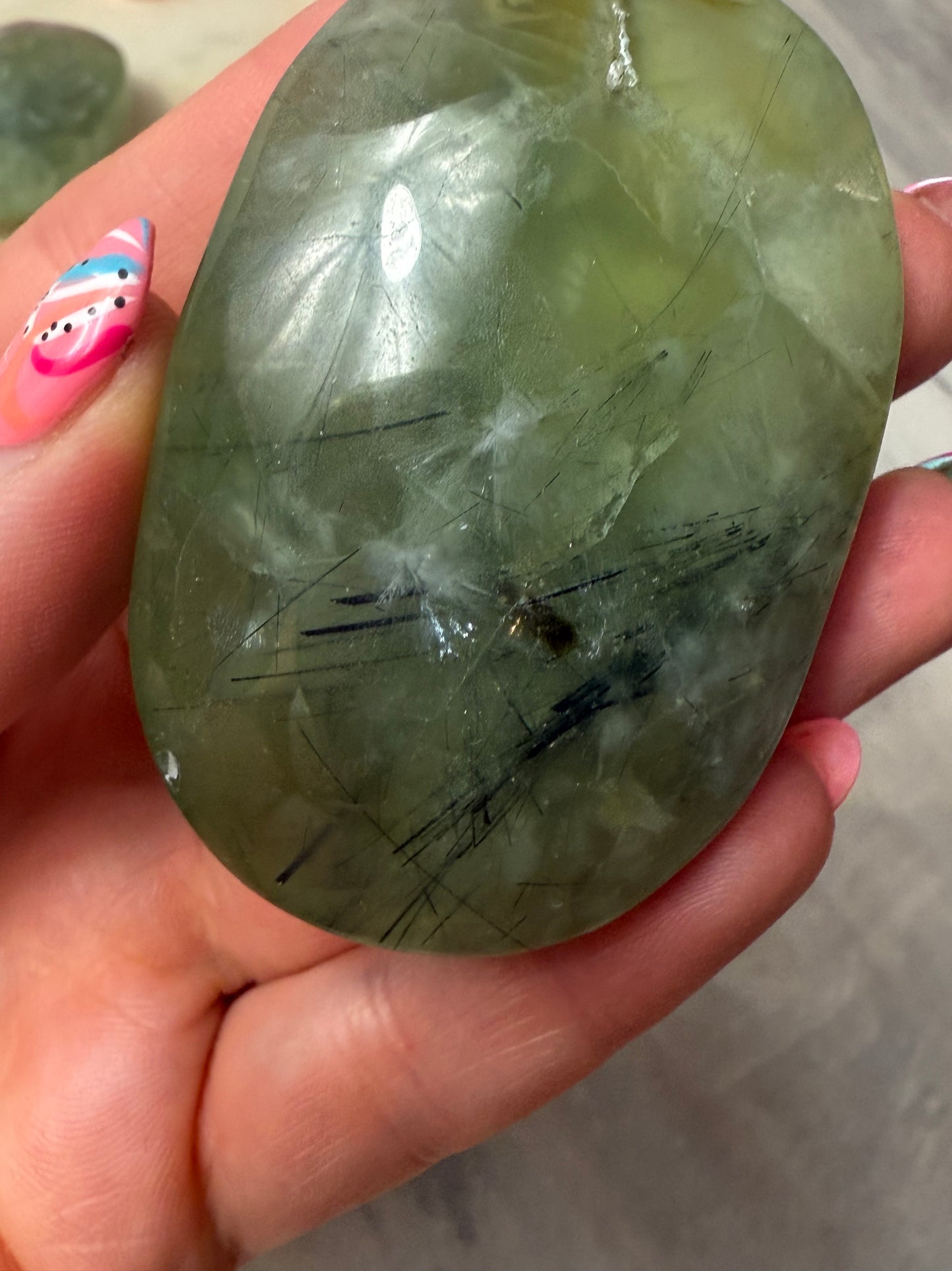 Prehnite Palm Stone