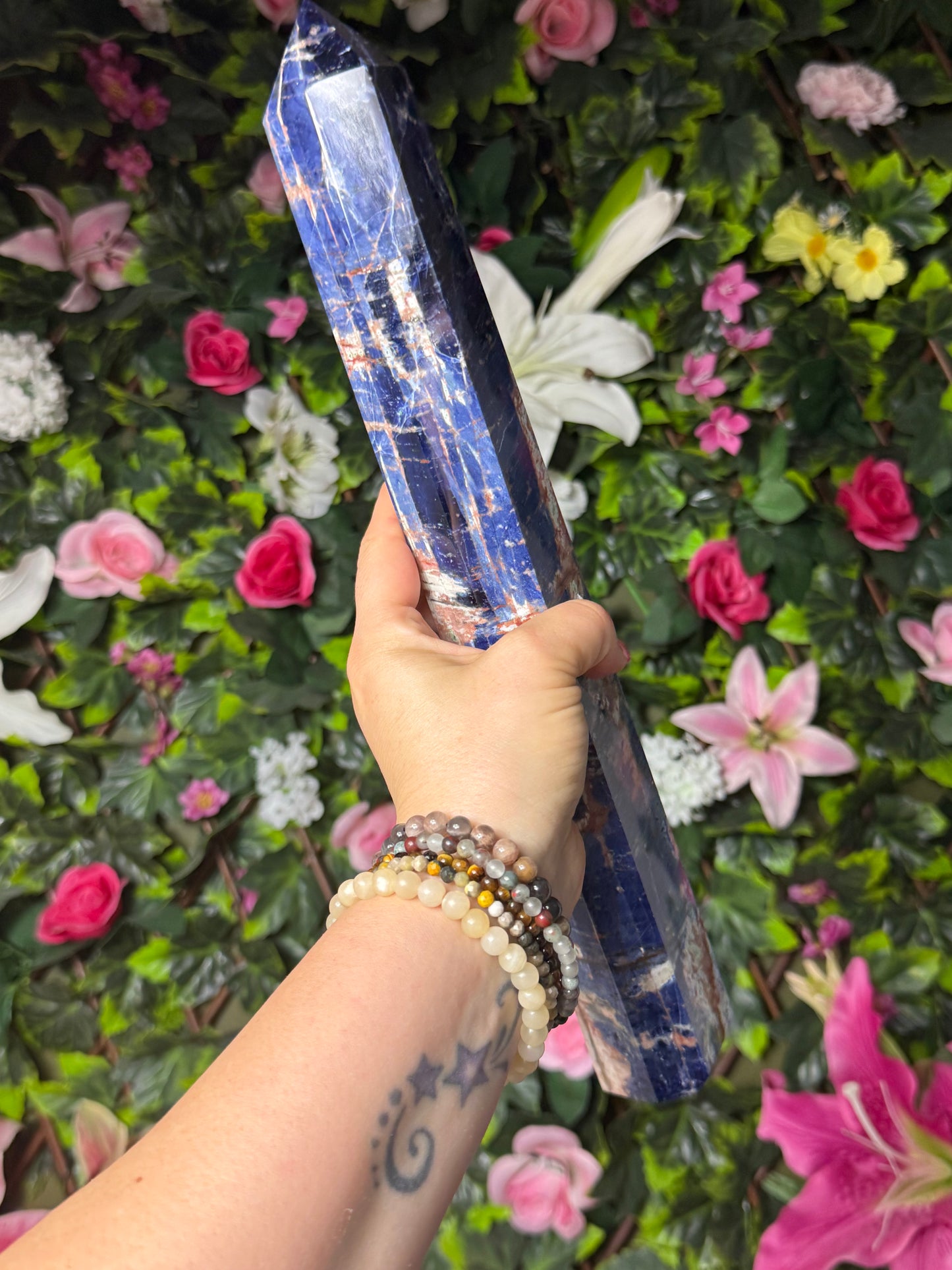 Large Sunset Sodalite Tower Point