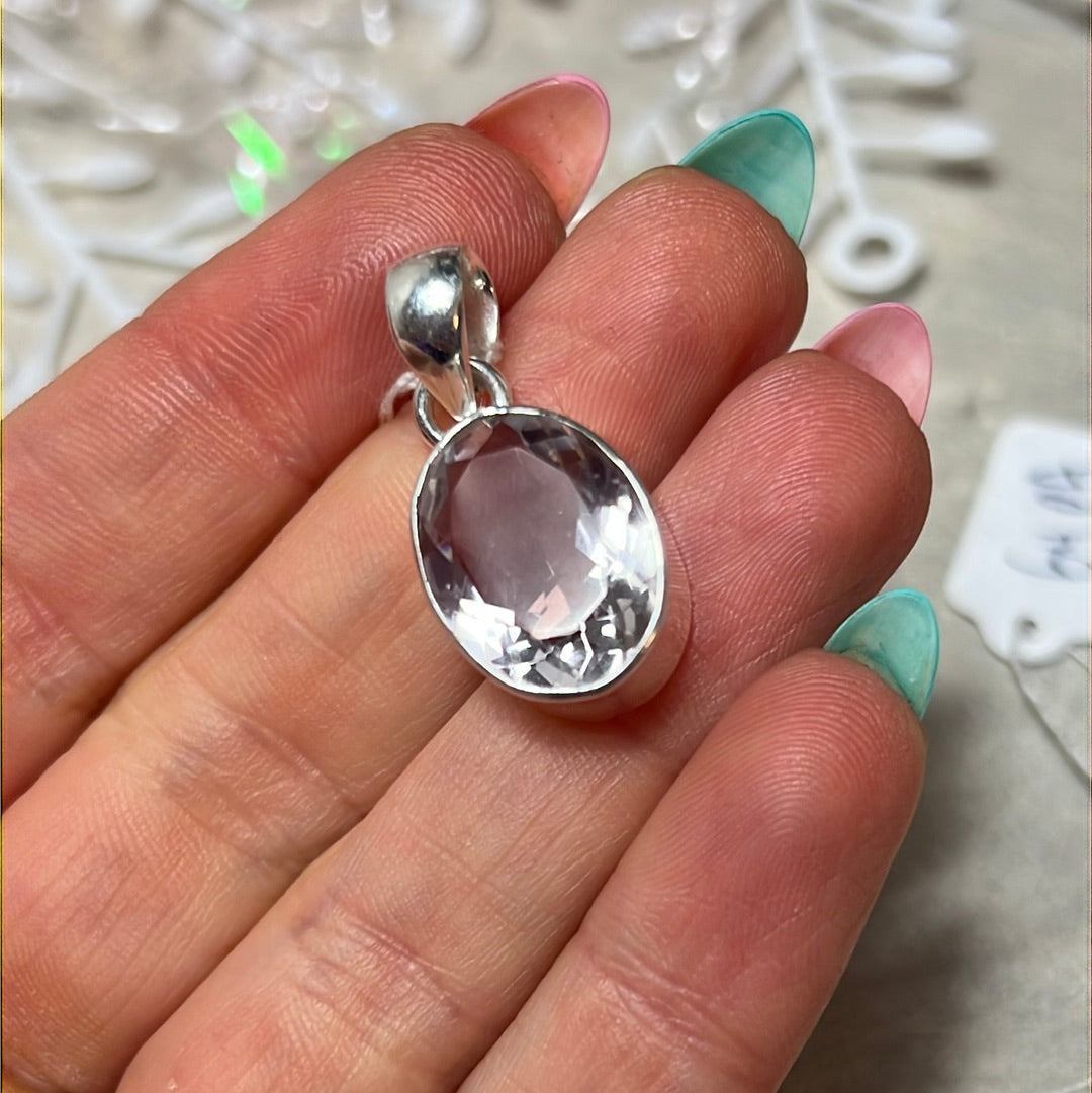 Pink Amethyst - Facet 925 Sterling Silver Pendant