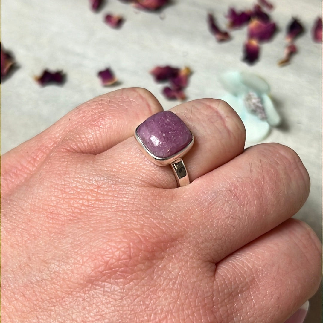 Pink Tourmaline 925 Silver Ring - Size L 1/2 - M AA GRADE