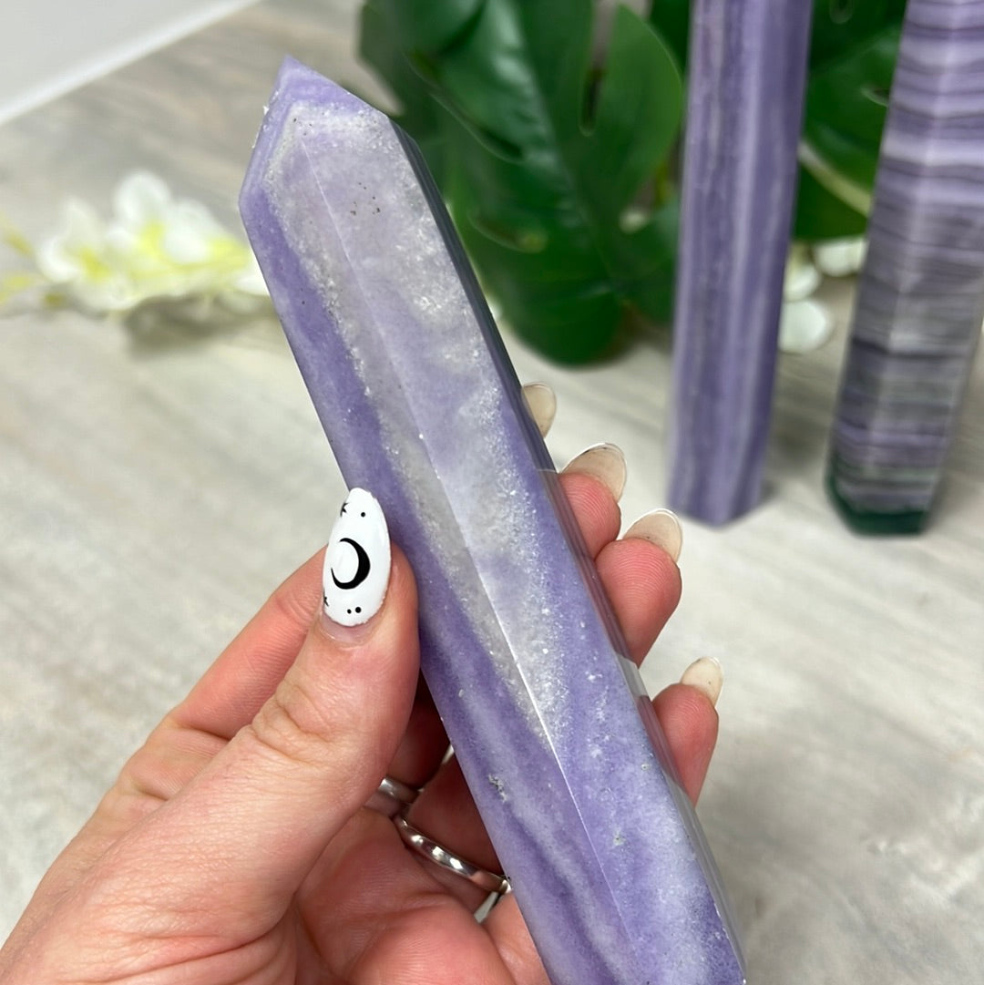 Sagentic Fluorite Purple Tower Points