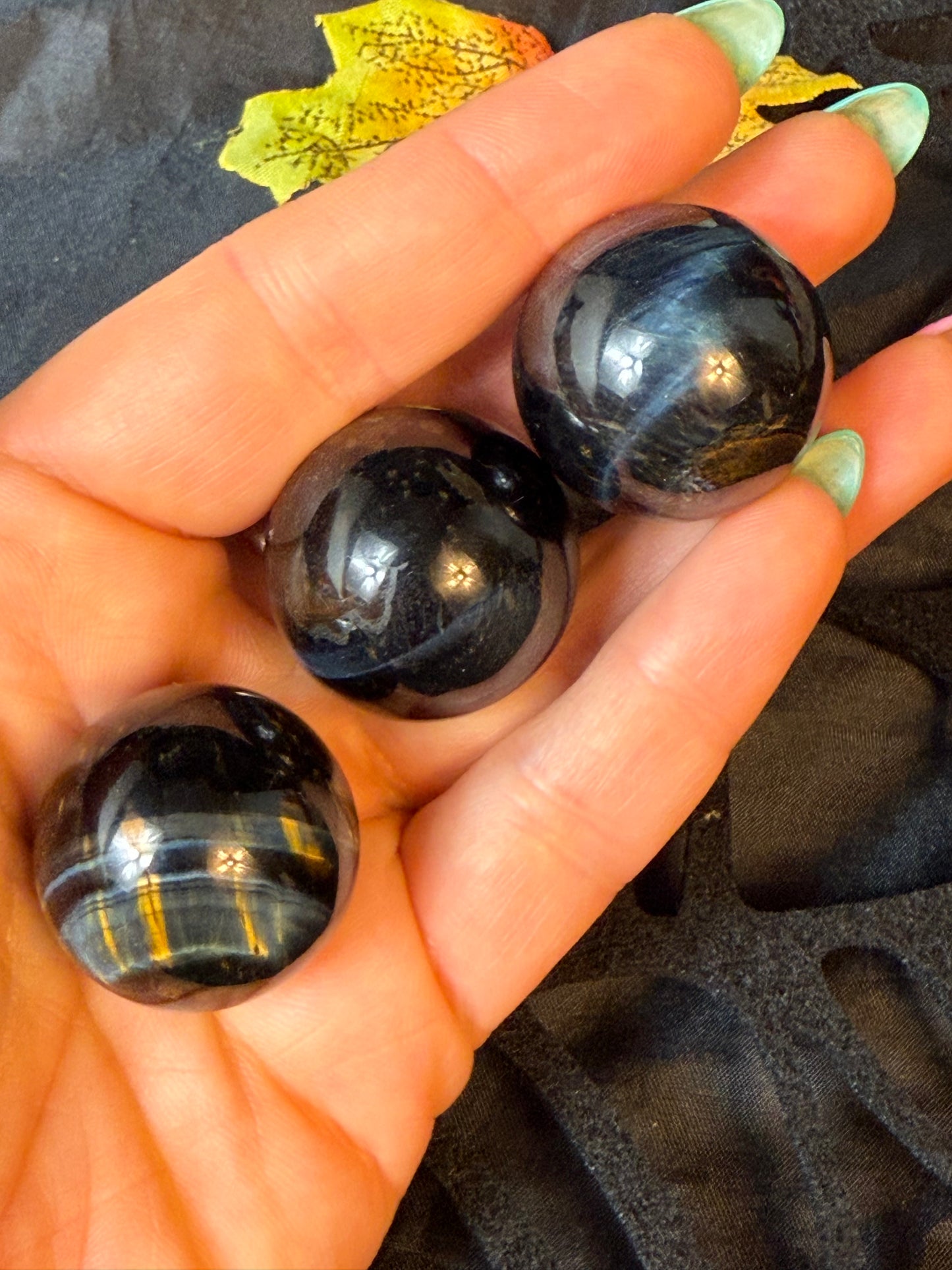 Blue Tigers Eye Sphere - Hawks Eye