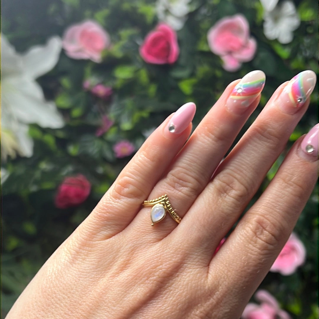 Moonstone Mandala Crown 18K Gold