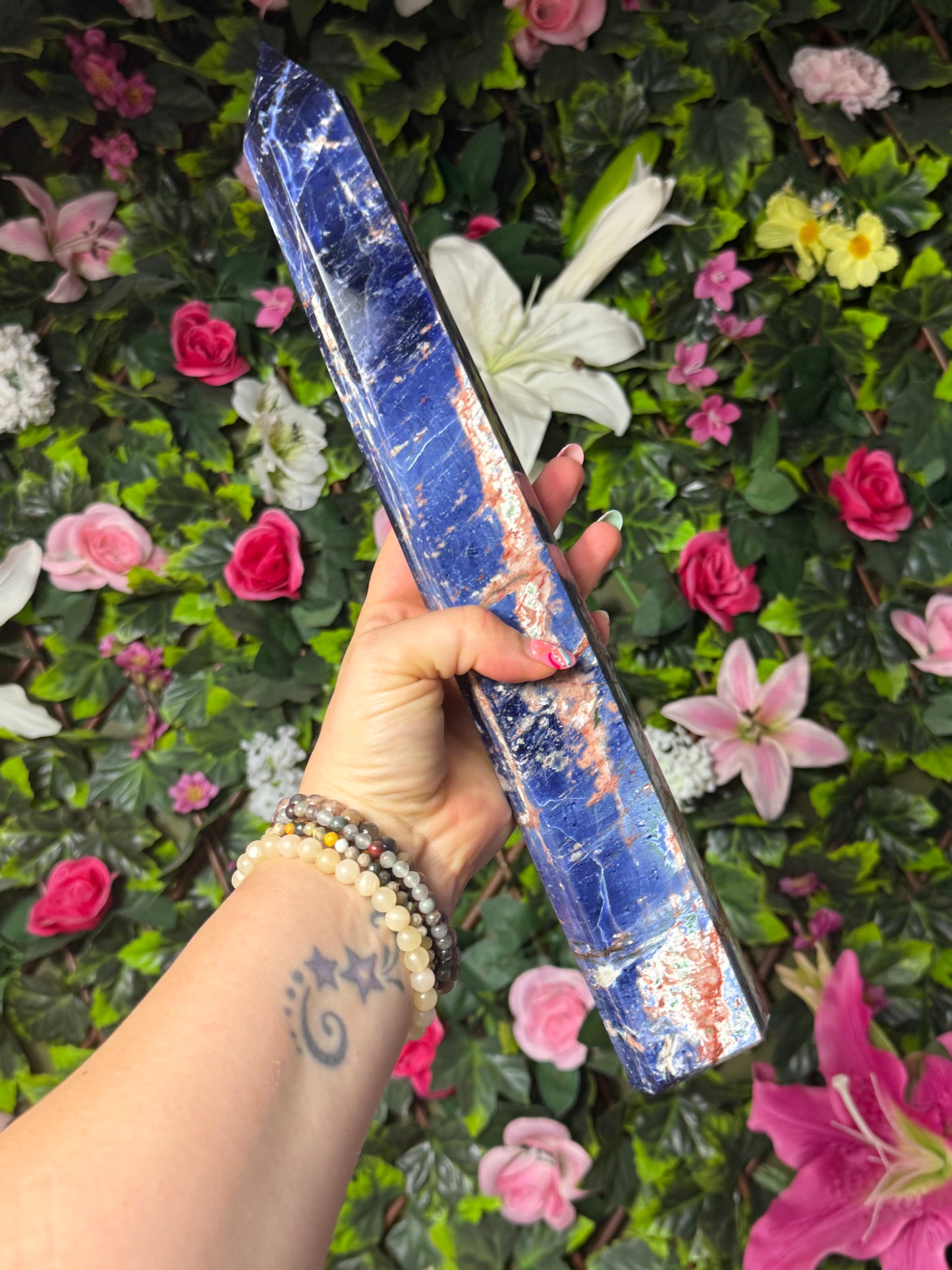 Large Sunset Sodalite Tower Point
