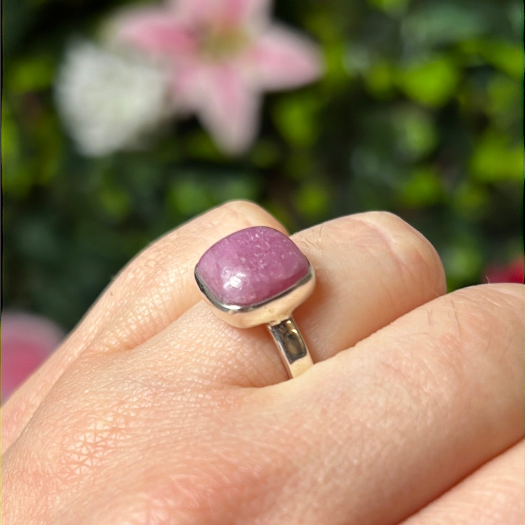 Pink Tourmaline 925 Silver Ring - Size L 1/2 - M AA GRADE