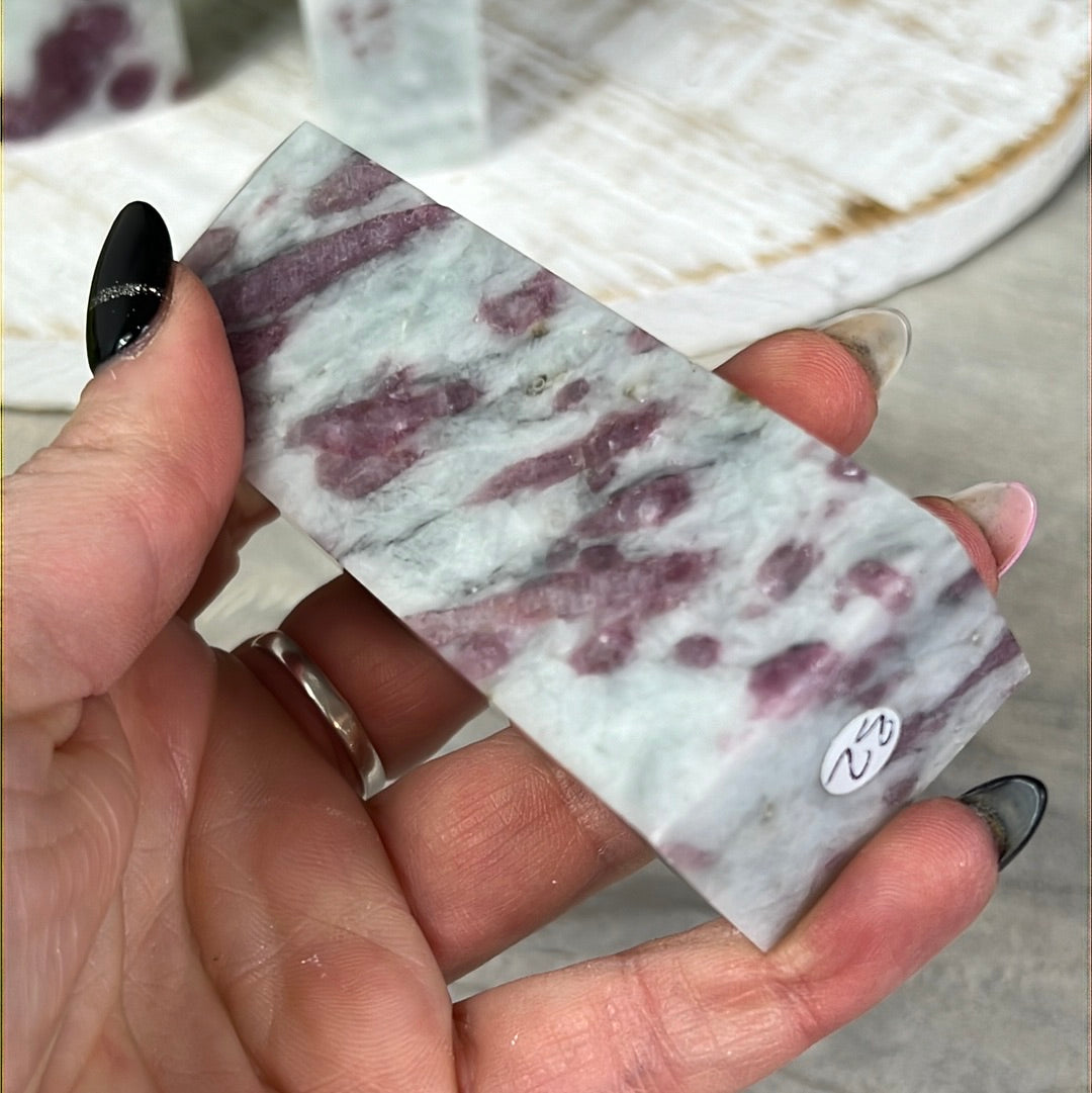 Pink tourmaline and aquamarine Towers Tower Point