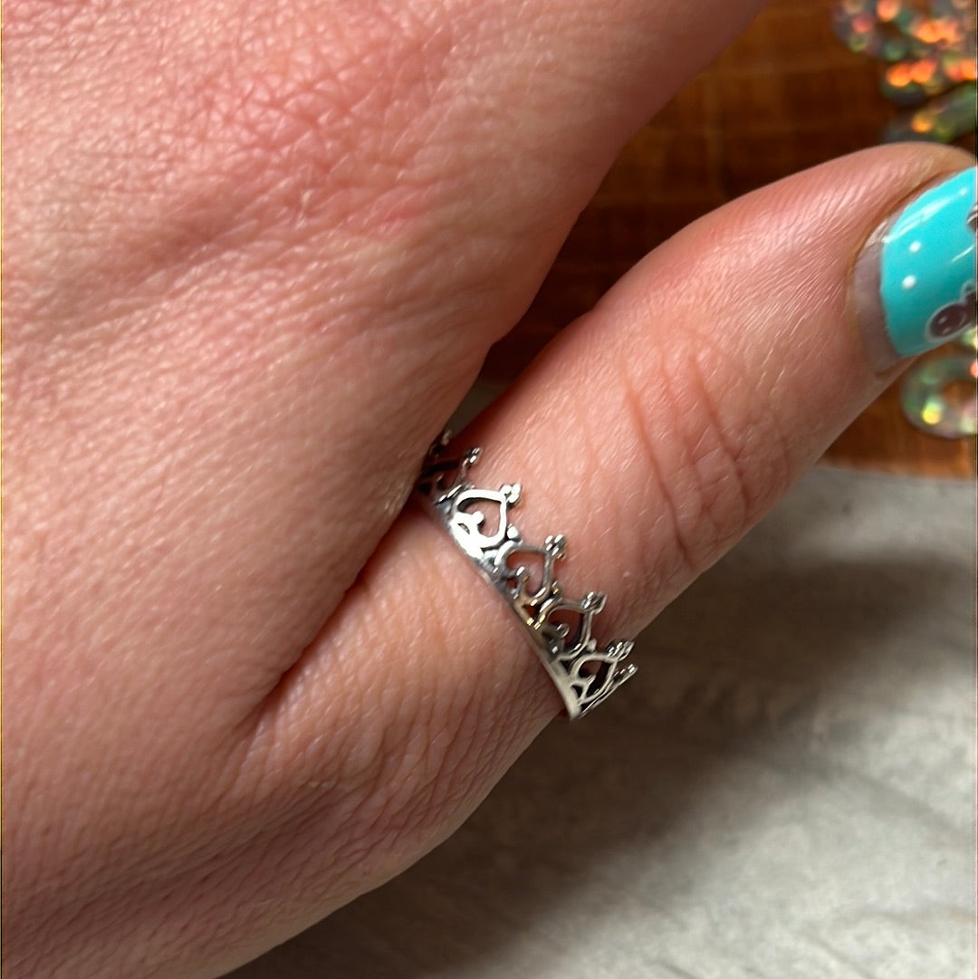 Heart Crown 925 Sterling Silver Ring