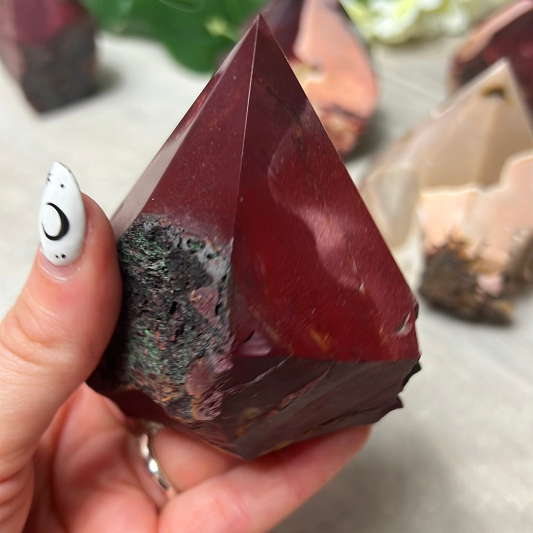 Mookaite Half & Half Polished Raw Tower Points