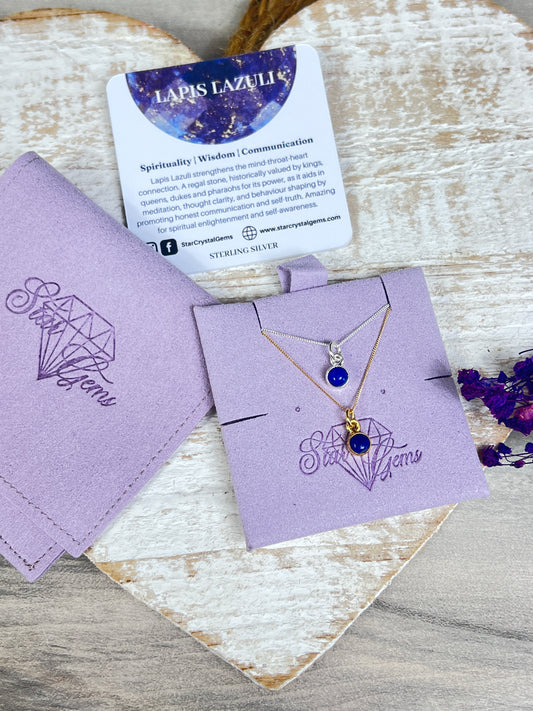 Lapis Gold Personalised Initial Necklace - Vermeil Sterling Gold