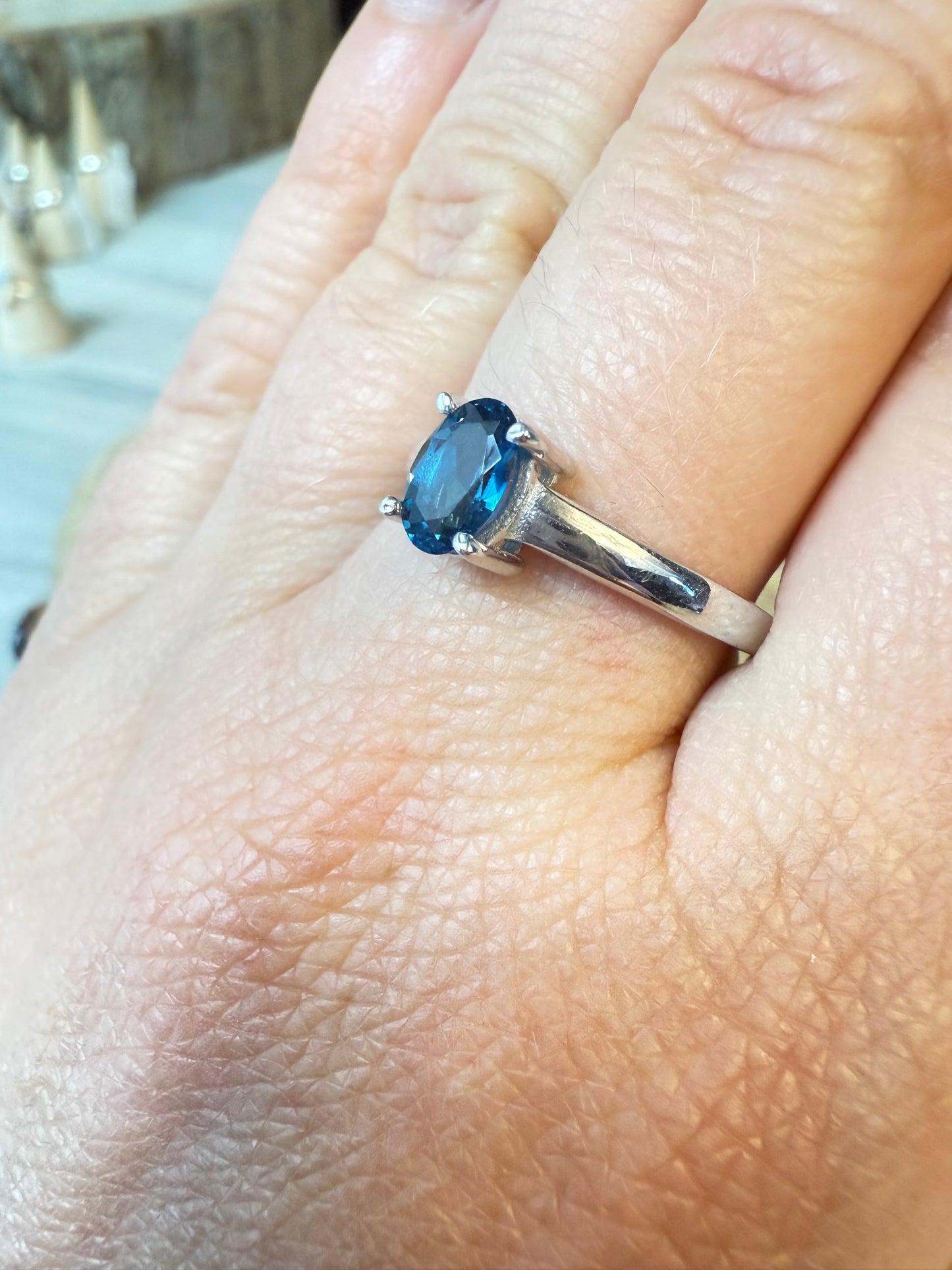 London Blue Topaz 925 Ring - Size P 1/2