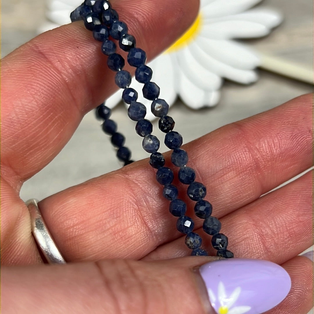 Sapphire Facet Bracelet -sterling adjustable