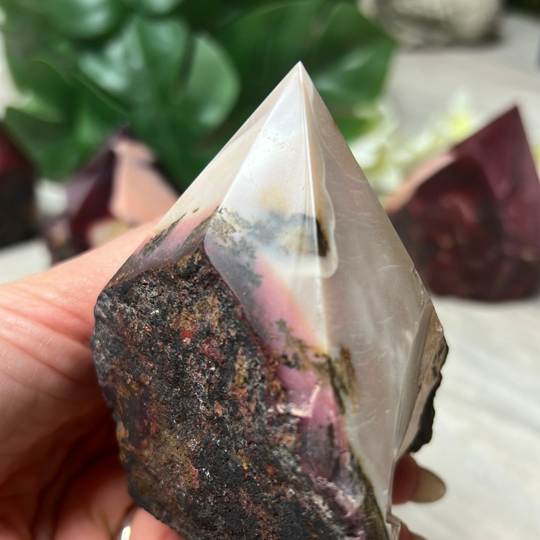 Mookaite Half & Half Polished Raw Tower Points