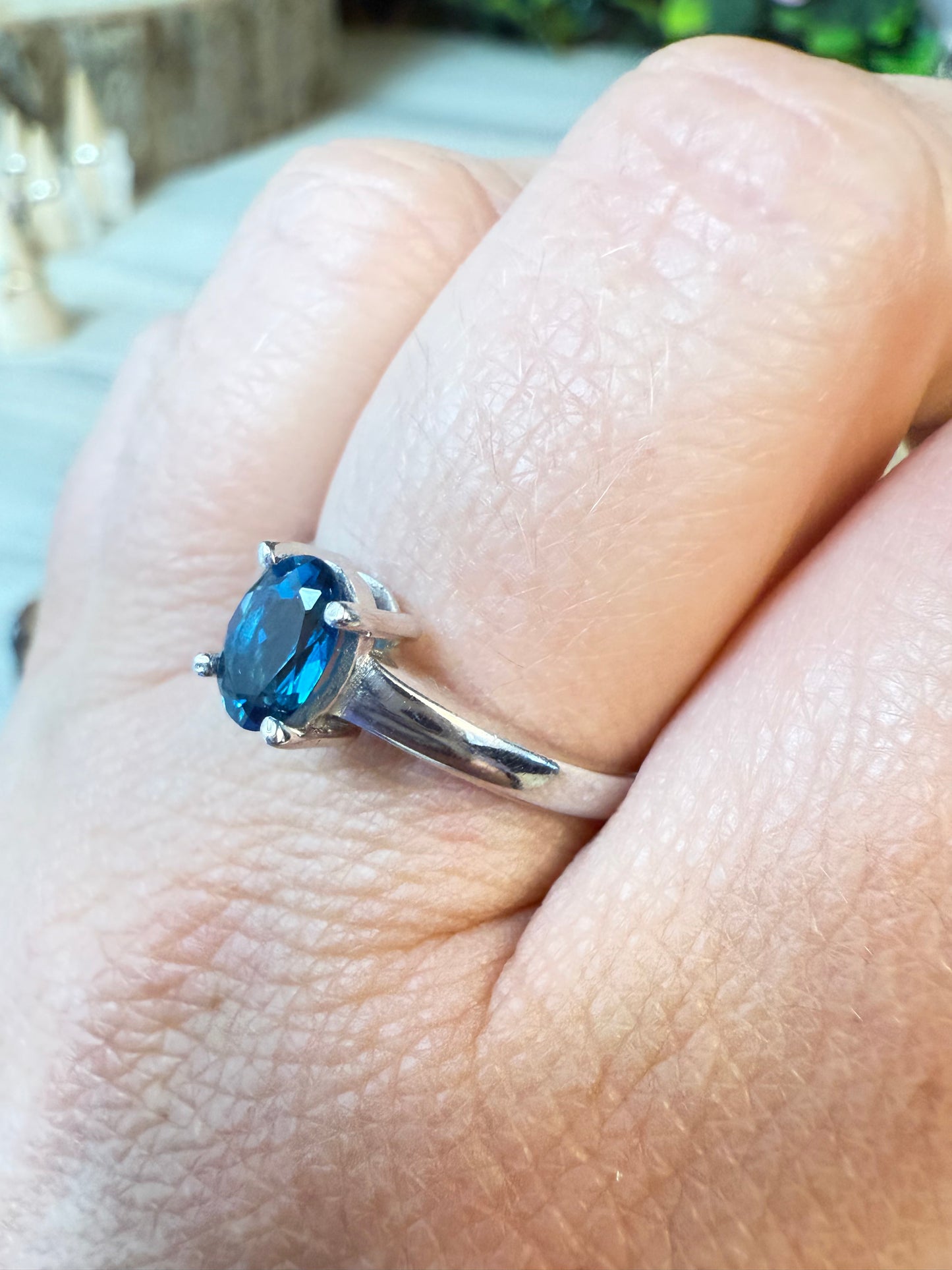 London Blue Topaz 925 Ring - Size P 1/2