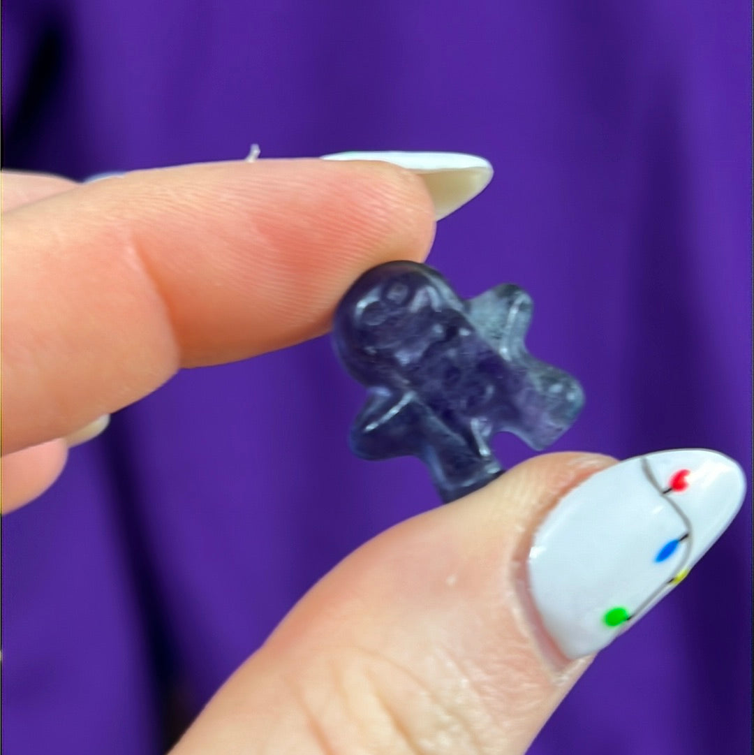 Mini Fluorite gingerbread man person