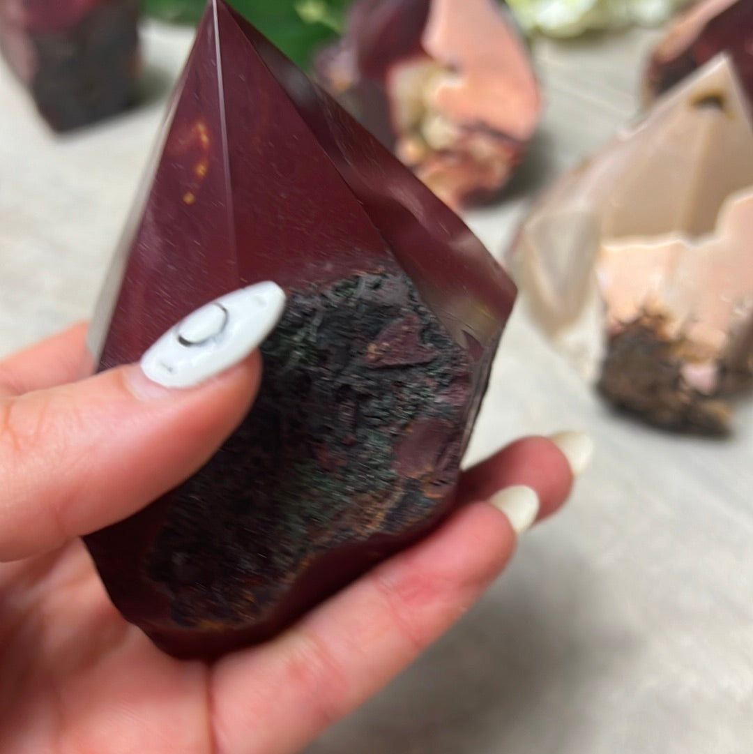 Mookaite Half & Half Polished Raw Tower Points